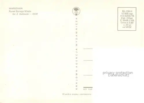 Warszawa Rynek Starego Miasta Warszawa