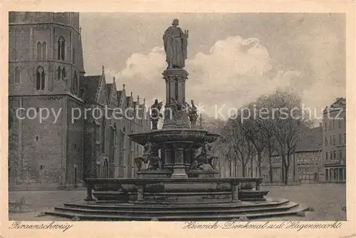 AK / Ansichtskarte Braunschweig Heinrich Denkmal auf dem Hagenmarkt Braunschweig