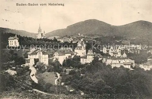 AK / Ansichtskarte Baden Baden Blick vom Hebelweg Baden Baden