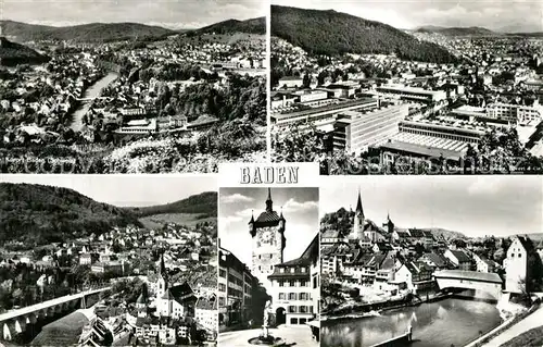 AK / Ansichtskarte Baden_AG Panorama Teilansichten Stadttor Baden_AG