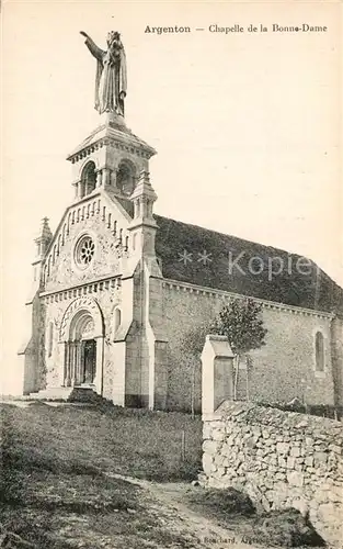 AK / Ansichtskarte Argenton sur Creuse Chapelle de la Bonne Dame Statue Argenton sur Creuse