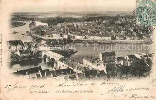 AK / Ansichtskarte Montereau Fault Yonne Vue generale prise de Surville Montereau Fault Yonne
