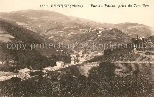 AK / Ansichtskarte Beaujeu_Rhone Vue panoramique du Vallon prise du Cornillon Beaujeu Rhone