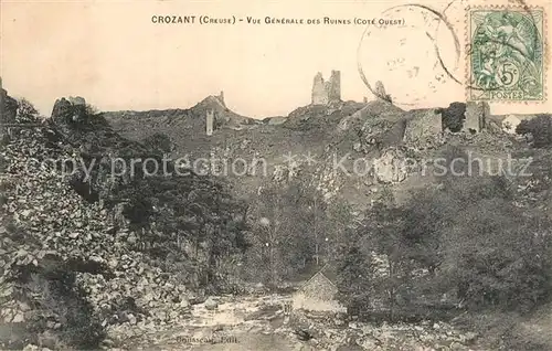 AK / Ansichtskarte Crozant Vue generale des ruines Crozant
