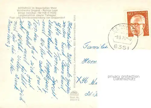 AK / Ansichtskarte Bernried_Niederbayern  Bernried Niederbayern