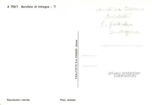 AK / Ansichtskarte Intragna Fliegeraufnahme Intragna