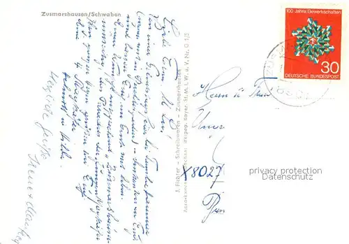 AK / Ansichtskarte Zusmarshausen Fliegeraufnahme Zusmarshausen