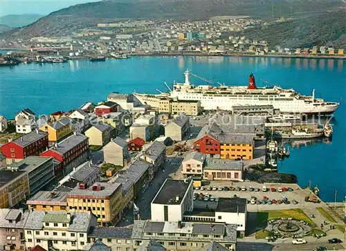 AK / Ansichtskarte Hammerfest Fliegeraufnahme Hafen Hammerfest