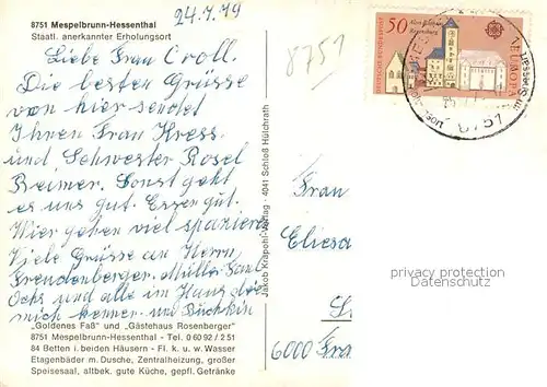 AK / Ansichtskarte Mespelbrunn  Mespelbrunn