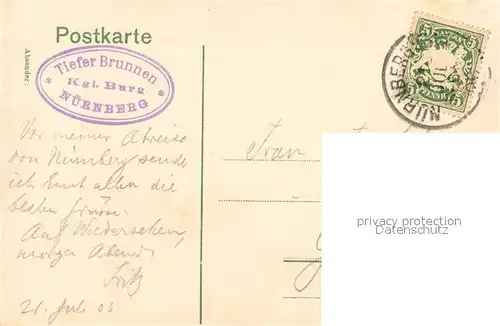 AK / Ansichtskarte Nuernberg Im Burghof Nuernberg