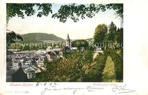 AK / Ansichtskarte Baden Baden Blick von der Schlossterrasse Baden Baden