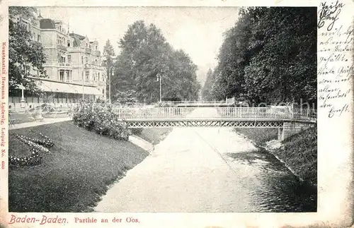 AK / Ansichtskarte Baden Baden Parthie an der Oos Baden Baden