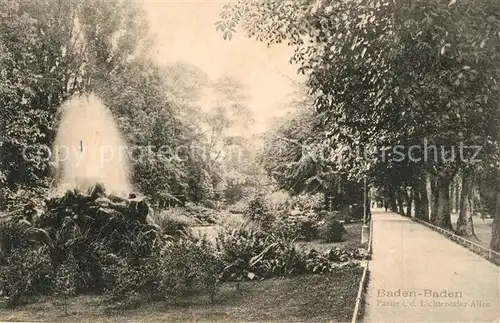 AK / Ansichtskarte Baden Baden Partie in die Lichtentaler Allee Baden Baden