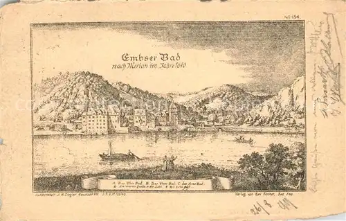 AK / Ansichtskarte Bad_Ems Embser Bad nach Merian im Jahre 1640 Bad_Ems