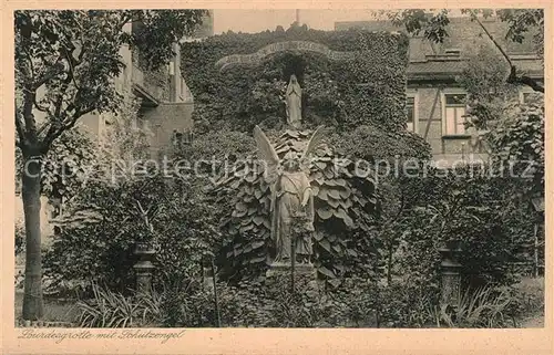 AK / Ansichtskarte Mainz_Rhein Haushaltungsschule St Josefstift Lourdesgrotte mit Schutzengel Mainz Rhein