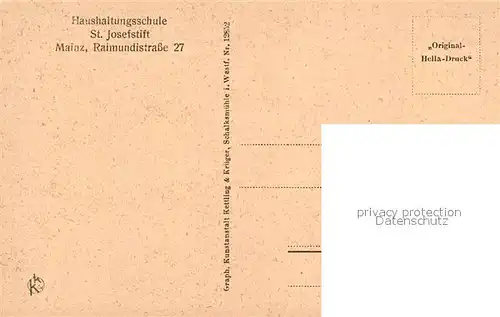 AK / Ansichtskarte Mainz_Rhein Haushaltungsschule St Josefstift Bei der Blumenpflege Mainz Rhein