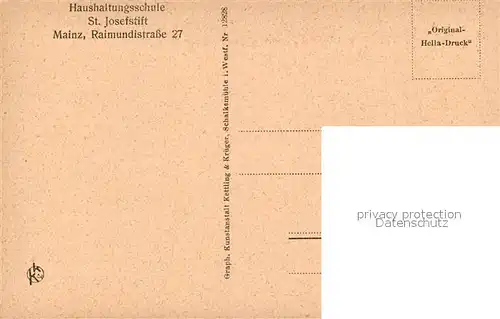 AK / Ansichtskarte Mainz_Rhein Haushaltungsschule St Josefstift Empfangszimmer Mainz Rhein