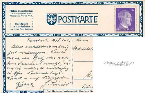 AK / Ansichtskarte Deidesheim Marktplatz Kirche Deidesheim