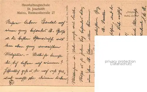 AK / Ansichtskarte Mainz_Rhein Haushaltungsschule St Josefstift Zeichen und Malzimmer Mainz Rhein