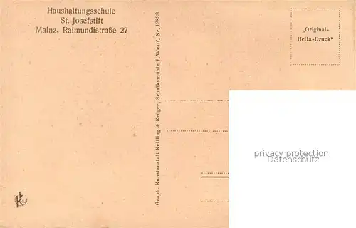 AK / Ansichtskarte Mainz_Rhein Haushaltungsschule St Josefstift Probekueche II Mainz Rhein