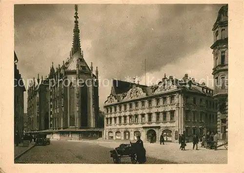 AK / Ansichtskarte Wuerzburg Chor der Marienkapelle und Haus zum Falken Wuerzburg