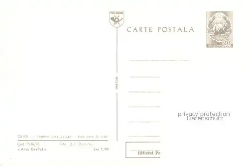 AK / Ansichtskarte Deva Vue vers la cite Deva