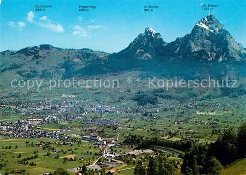 Ibach_SZ mit Schwyz Rickenbach Hochstuckli Haggenegg und Mythen Ibach_SZ