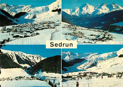 Sedrun Panorama La Foppa und Bugnei Camischolas und Sedrun Skiwiese Blick gegen Rueras Sedrun