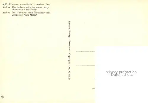 Aarhus Hafen mit Motorfaehrschiff Prinsesse Anne Marie Aarhus