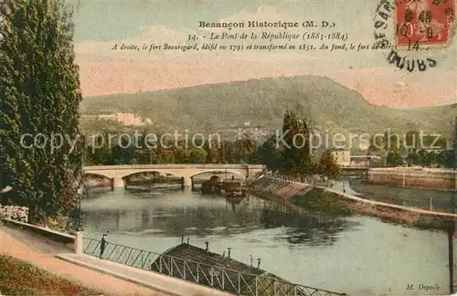 Besancon_Doubs Pont de la Republique Fort Beauregard Besancon Doubs