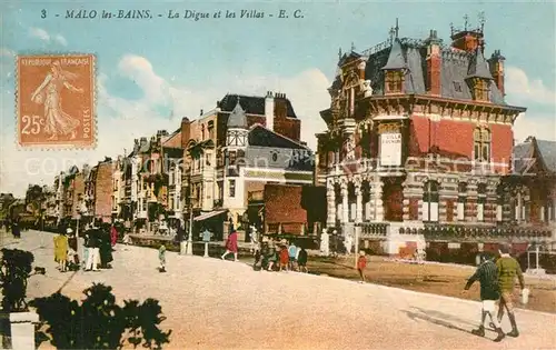 Malo les Bains La Digue et les villas Malo les Bains