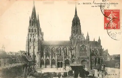 Bayeux Ensemble de la Cathedrale vue de l Eveche Bayeux