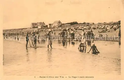 Saint Gilles sur Vie_Vendee La plage a maree montante Saint Gilles sur Vie