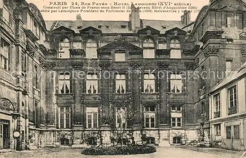 Paris Hotel Lamoignon XVIe siecle Rue Pavee Paris