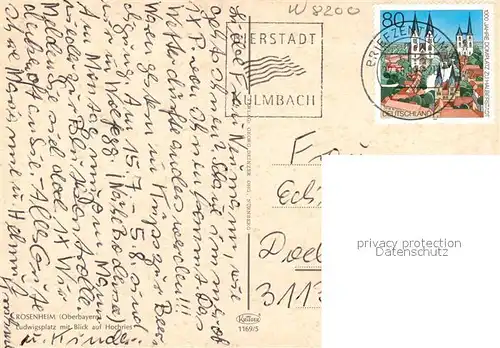 AK / Ansichtskarte Rosenheim_Bayern Ludwigsplatz mit Hochries Rosenheim Bayern