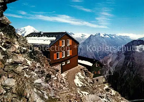 AK / Ansichtskarte Saas Fee Mischabelhuette Weissmies Portjengrat Sonnighorn Saas Fee