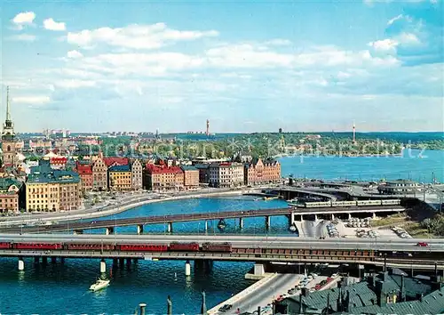 AK / Ansichtskarte Stockholm View over the Old Town and Slussen Stockholm