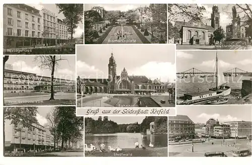 AK / Ansichtskarte Krefeld Postlagerhaus Bismarckplatz Dionysiuskirche Ostwall Bahnhof  Krefeld