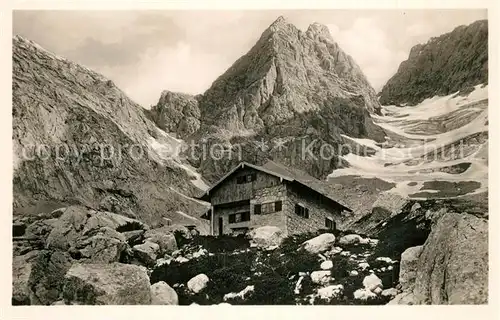 AK / Ansichtskarte Blaueishuette Hochkalter Panorama Blaueishuette