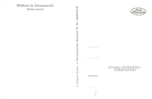 AK / Ansichtskarte Wildbad_Schwarzwald Halter Institut Wildbad_Schwarzwald