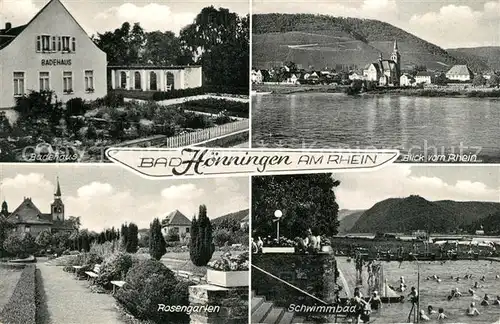 AK / Ansichtskarte Bad_Hoenningen Badehaus Rosengarten Schwimmbad Bad_Hoenningen