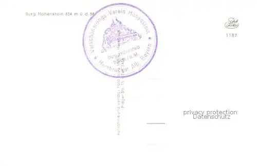 AK / Ansichtskarte Hohenstein_Hersbruck Burg Hohenstein Hohenstein_Hersbruck