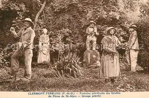 Clermont_Ferrand_Puy_de_Dome Fontaine petrifiante des Grottes du Perou de Saint Alyre Statues Clermont_Ferrand