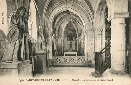 Paris Eglise Saint Julien le Pauvre Nef et Chapelle de Saint Joseph Paris