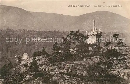 Ax les Thermes Statue de la Vierge vue du Fort Mau Ax les Thermes