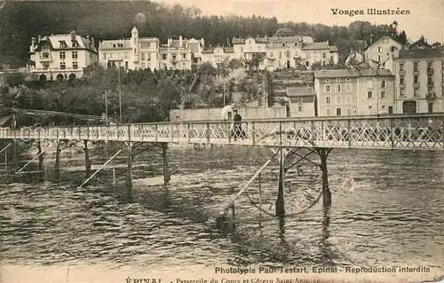 Epinal_Vosges Passerelle du Cours et Coteau Saint Antoine Epinal Vosges
