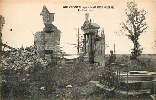 Grivesnes apres la Grande Guerre Le Cimetiere Grivesnes
