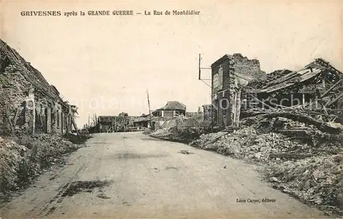 Grivesnes apres la Grande Guerre La Rue de Montdidier Grivesnes