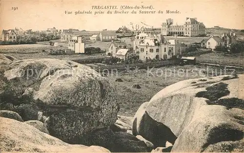 Tregastel Vue generale prise du Rocher du Sauveur du Monde Tregastel