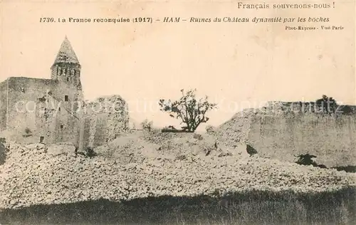 Ham_Somme Ruines du Chateau dynamite par les boches Ham_Somme